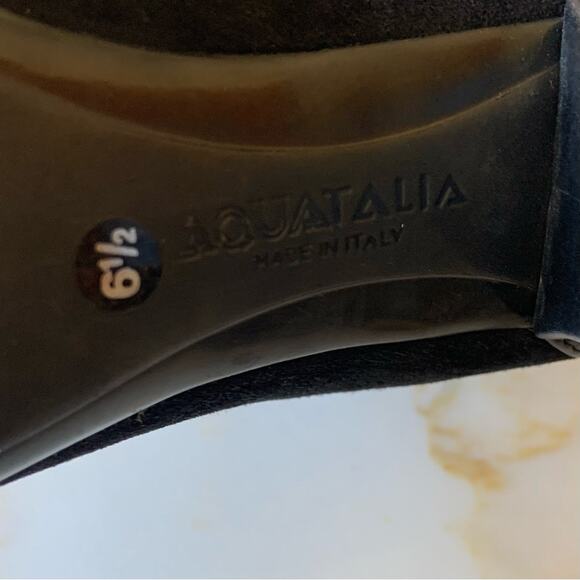 Aquatalia Black Ankle Booties Genuine Leather Size 6.5 Heeled Boots $550 Retail - Picture 10 of 16